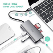 darrahopens Electronics > Computer Accessories UGREEN Type C 8 in 1 Multifultion adaptor VGA/RJ45/USB3.0 x 3/SD/TF/TypeC PD Protocal (50539)
