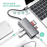 darrahopens Electronics > Computer Accessories UGREEN Type C 8 in 1 Multifultion adaptor VGA/RJ45/USB3.0 x 3/SD/TF/TypeC PD Protocal (50539)