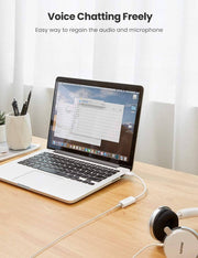 darrahopens Electronics > Computer Accessories UGREEN USB A Male to 3.5 mm Aux Cable (White)