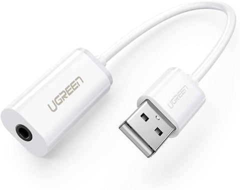 darrahopens Electronics > Computer Accessories UGREEN USB A Male to 3.5 mm Aux Cable (White)