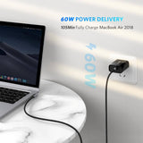 darrahopens Electronics > Computer Accessories UGREEN USB-C to Angled USB 2.0 C M/M Round Cable Aluminum Shell Nickel Plating 2m (Gray Black) 50125