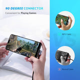 darrahopens Electronics > Computer Accessories UGREEN USB-C to Angled USB 2.0 C M/M Round Cable Aluminum Shell Nickel Plating 2m (Gray Black) 50125