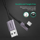 darrahopens Electronics > Computer Accessories UGREEN USB-C to Angled USB2.0-C Round Cable M/M Aluminum Shell Nickel Plating 1m (Gray Black) 50123