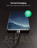 darrahopens Electronics > Computer Accessories UGREEN USB-C to Angled USB2.0-C Round Cable M/M Aluminum Shell Nickel Plating 1m (Gray Black) 50123
