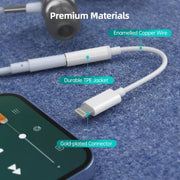 darrahopens Electronics > Mobile Accessories CHOETECH AUX005 iPhone 8-pin to 3.5mm Headphone Adapter