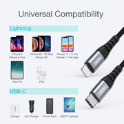 darrahopens Electronics > Mobile Accessories CHOETECH IP0042 USB-C MFI Certified iPhone Cable 3M