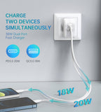 darrahopens Electronics > Mobile Accessories CHOETECH PD5002 QC3.0 18W + PD 20W Fast Charger