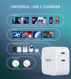 darrahopens Electronics > Mobile Accessories Choetech PD6009 40W Dual Fast USB C Charger 2-Port 20W PD 3.0 With Foldable Plug