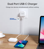 Darrahopens Electronics > Mobile Accessories CHOETECH Q5008 PD 35W Dual USB-C Charger