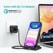 darrahopens Electronics > Mobile Accessories CHOETECH T524S 10W/7.5W Fast Wireless Charging Stand with AC Adapter