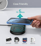 darrahopens Electronics > Mobile Accessories Choetech T570-S 2-in-1 Wireless Charger, 10W Max Wireless Charging Pad with Adapter for Galaxy Watch