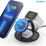 Darrahopens Electronics > Mobile Accessories CHOETECH T587-F 3-in-1 Magnetic Wireless Charger Station for iPhone 12/13/14/AirPods Pro/iWatch
