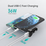 darrahopens Electronics > Mobile Accessories CHOETECH TC0008-BK Dual USB-C 36W Car Charger Adapter Black