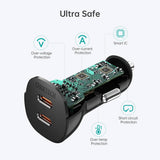 darrahopens Electronics > Mobile Accessories CHOETECH TC0008-BK Dual USB-C 36W Car Charger Adapter Black