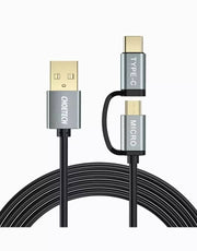 Darrahopens Electronics > Mobile Accessories CHOETECH XAC-0012-102BK 2-in-1 USB Type C+Micro USB Cable 1.2m Charge & Sync for Samsung Phones