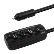 darrahopens Electronics > Mobile Accessories mbeat 4 Ports USB Rapid Car Charger - 40W Rapid Smart Charger/Individual ON/OFF switches/90cm Extension Cable Design