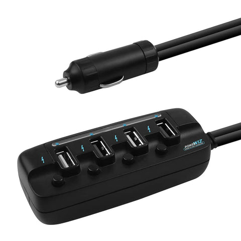 darrahopens Electronics > Mobile Accessories mbeat 4 Ports USB Rapid Car Charger - 40W Rapid Smart Charger/Individual ON/OFF switches/90cm Extension Cable Design