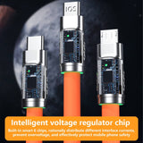 Darrahopens Electronics > Mobile Accessories Mobax 120W Zinc-Alloy Super Fast Charging Belt Lights Three-In-One Data Line Blue