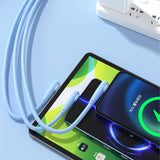 Darrahopens Electronics > Mobile Accessories Mobax Elbow Liquid Silicone Fast Charging Three-In-One Fast Charging Data Cable Green