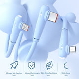 Darrahopens Electronics > Mobile Accessories Mobax Elbow Liquid Silicone Fast Charging Three-In-One Fast Charging Data Cable Green