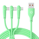 Darrahopens Electronics > Mobile Accessories Mobax Elbow Liquid Silicone Fast Charging Three-In-One Fast Charging Data Cable Green