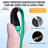 Darrahopens Electronics > Mobile Accessories Mobax Nylon Woven 100W Super Fast Charging 3-in-1 USB Charger Charging Cable Green