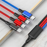 Darrahopens Electronics > Mobile Accessories Mobax Nylon Woven 3A Super Fast Charging 4-in-1 USB Charger Charging Cable for Android