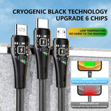 Darrahopens Electronics > Mobile Accessories Mobax Nylon Woven Lamp 100W Fast Charging 3-in-1 Charger Cable For Apple Samsung Black