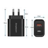Darrahopens Electronics > Mobile Accessories Simplecom CU220 Dual Port PD 20W Fast Wall Charger USB-C + USB-A for Phone Tablet