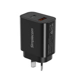 Darrahopens Electronics > Mobile Accessories Simplecom CU220 Dual Port PD 20W Fast Wall Charger USB-C + USB-A for Phone Tablet