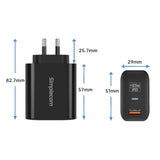 Darrahopens Electronics > Mobile Accessories Simplecom CU265 Dual Port PD 65W GaN Fast Wall Charger USB-C + USB-A for Phone Laptop