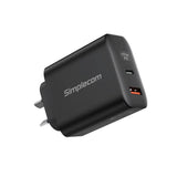 Darrahopens Electronics > Mobile Accessories Simplecom CU265 Dual Port PD 65W GaN Fast Wall Charger USB-C + USB-A for Phone Laptop