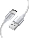 Darrahopens Electronics > Mobile Accessories UGREEN 60409 USB-A to USB-C Charging Cable 3M (Silver White)