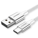 Darrahopens Electronics > Mobile Accessories UGREEN 60409 USB-A to USB-C Charging Cable 3M (Silver White)
