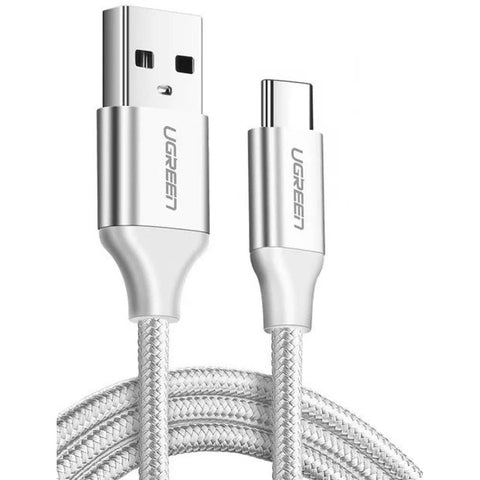 Darrahopens Electronics > Mobile Accessories UGREEN 60409 USB-A to USB-C Charging Cable 3M (Silver White)