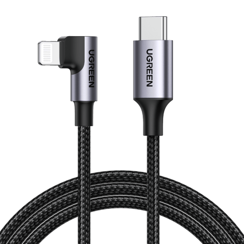 Darrahopens Electronics > Mobile Accessories UGREEN 60763 90 Degree USB-C to iPhone 8-pin Cable 1M
