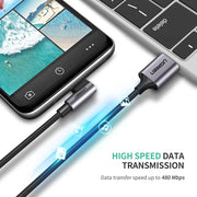 darrahopens Electronics > Mobile Accessories UGreen Angled USB C Type to USB 2.0A Cable 1.0m 50941