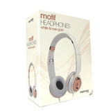 darrahopens Electronics > Mobile Accessories White Rose Gold Holysmoke Motif On Ear Foldable Headphones