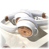 darrahopens Electronics > Mobile Accessories White Rose Gold Holysmoke Motif On Ear Foldable Headphones
