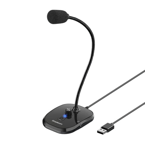 Darrahopens Electronics Simplecom UM360 Plug and Play USB Desktop Microphone with Headphone Jack