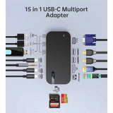 Darrahopens Electronics > USB Gadgets CHOETECH HUB-M52 15-in-1 Laptop USB-C Docking Station