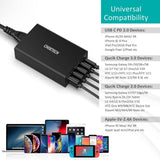 darrahopens Electronics > USB Gadgets CHOETECH Q34U2Q 5-Port 60W PD Charger with 30W Power Delivery and 18W Quick Charge 3.0