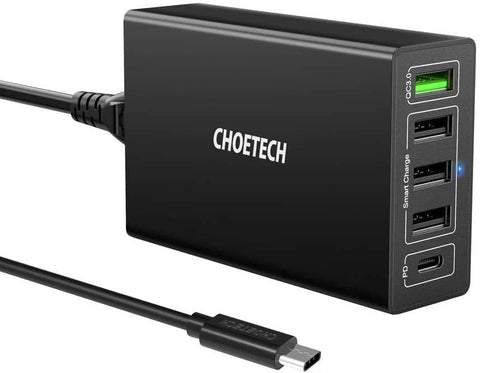 darrahopens Electronics > USB Gadgets CHOETECH Q34U2Q 5-Port 60W PD Charger with 30W Power Delivery and 18W Quick Charge 3.0