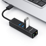 darrahopens Electronics > USB Gadgets Simplecom CHN421 Aluminium USB-C to 3 Port USB HUB with Gigabit Ethernet Adapter Black