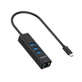 darrahopens Electronics > USB Gadgets Simplecom CHN421 Aluminium USB-C to 3 Port USB HUB with Gigabit Ethernet Adapter Black