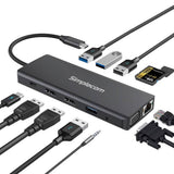 darrahopens Electronics > USB Gadgets Simplecom CHN612 USB-C 12-in-1 Multiport Docking Station Dual HDMI + VGA Triple Display Gigabit LAN