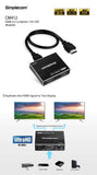 darrahopens Electronics > USB Gadgets Simplecom CM412 HDMI 2.0 1x2 Splitter 1 IN 2 Out 4K@60Hz HDR10 2 Port HDMI Duplicator