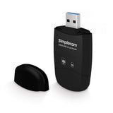 darrahopens Electronics > USB Gadgets Simplecom CR303 2 Slot SuperSpeed USB 3.0 Card Reader with Dual Caps