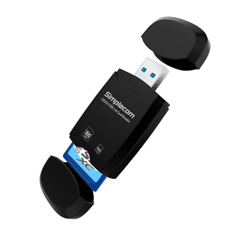 darrahopens Electronics > USB Gadgets Simplecom CR303 2 Slot SuperSpeed USB 3.0 Card Reader with Dual Caps