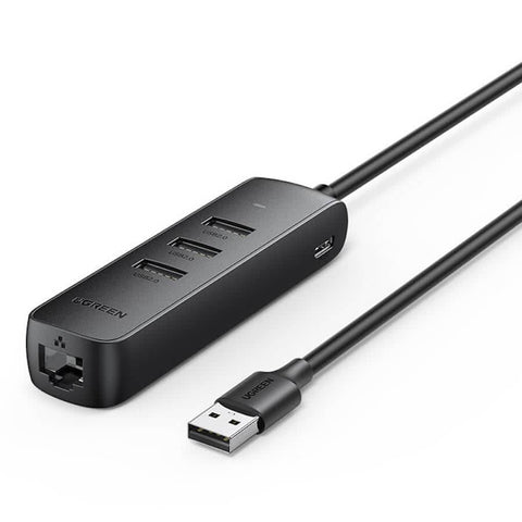 darrahopens Electronics > USB Gadgets UGREEN 20984 USB 2.0 to 3 x USB2.0 with RJ45 (100Mbps) Ethernet Adapter (Black)